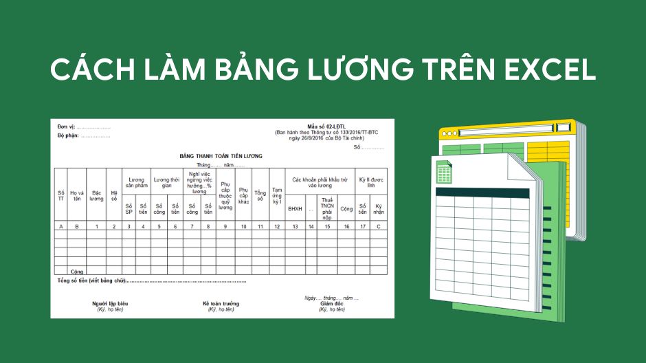 cách làm bảng lương trên excel