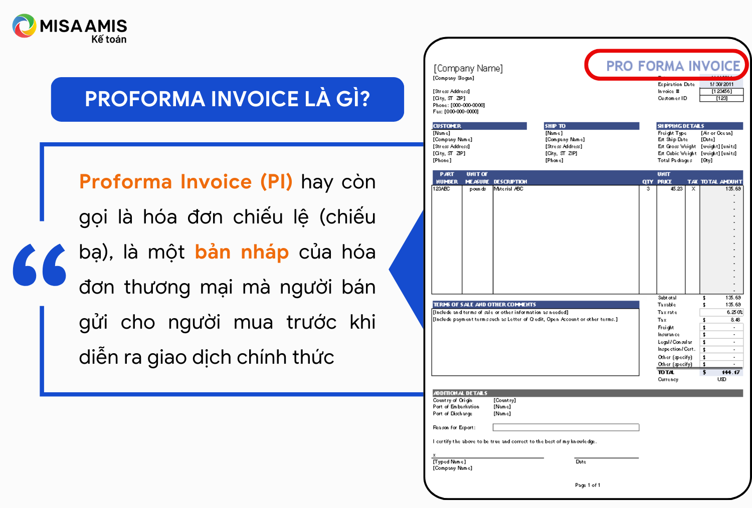 Proforma Invoice là gì?